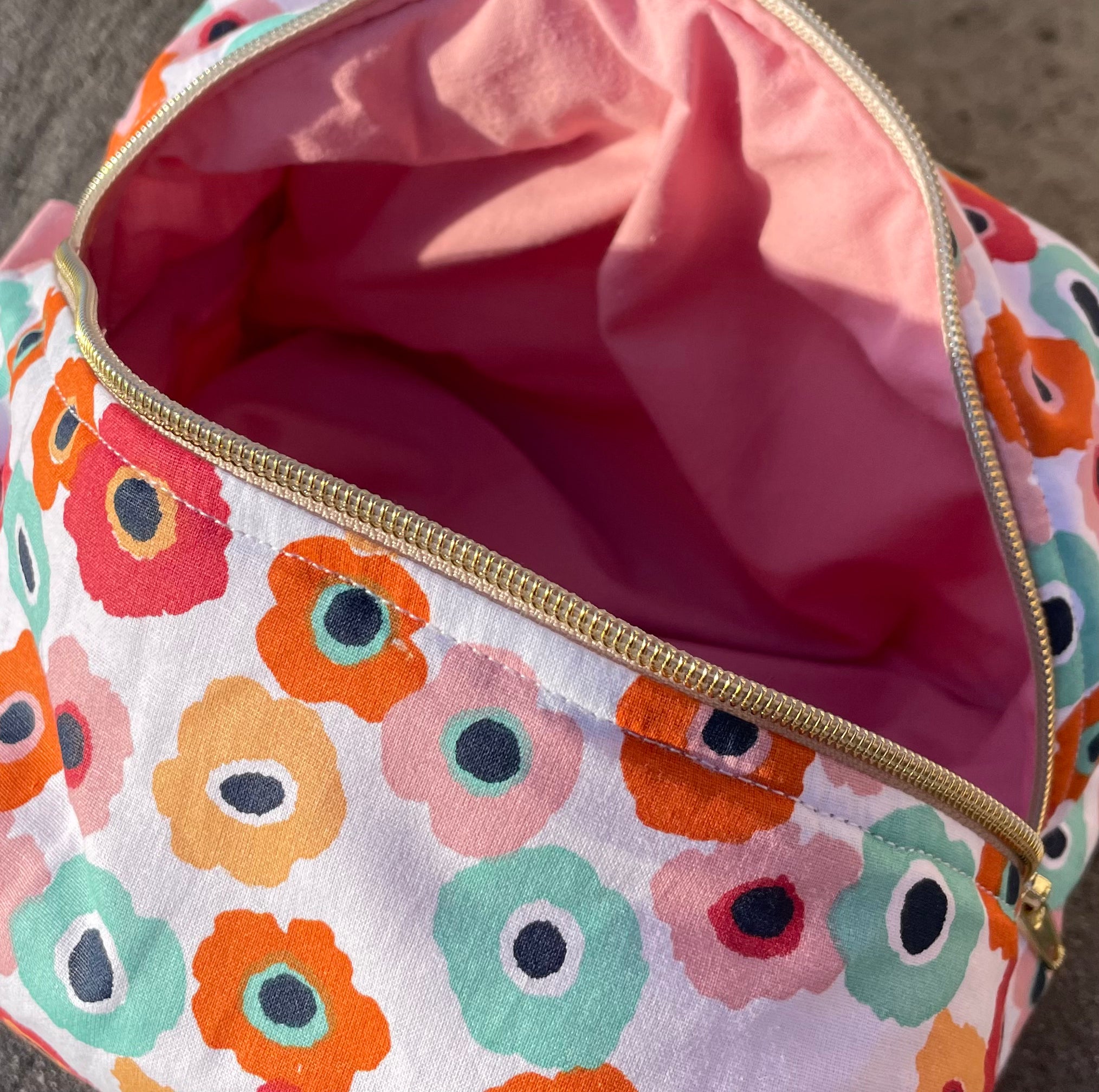 Trousse maquillage tissu coloré fleuri