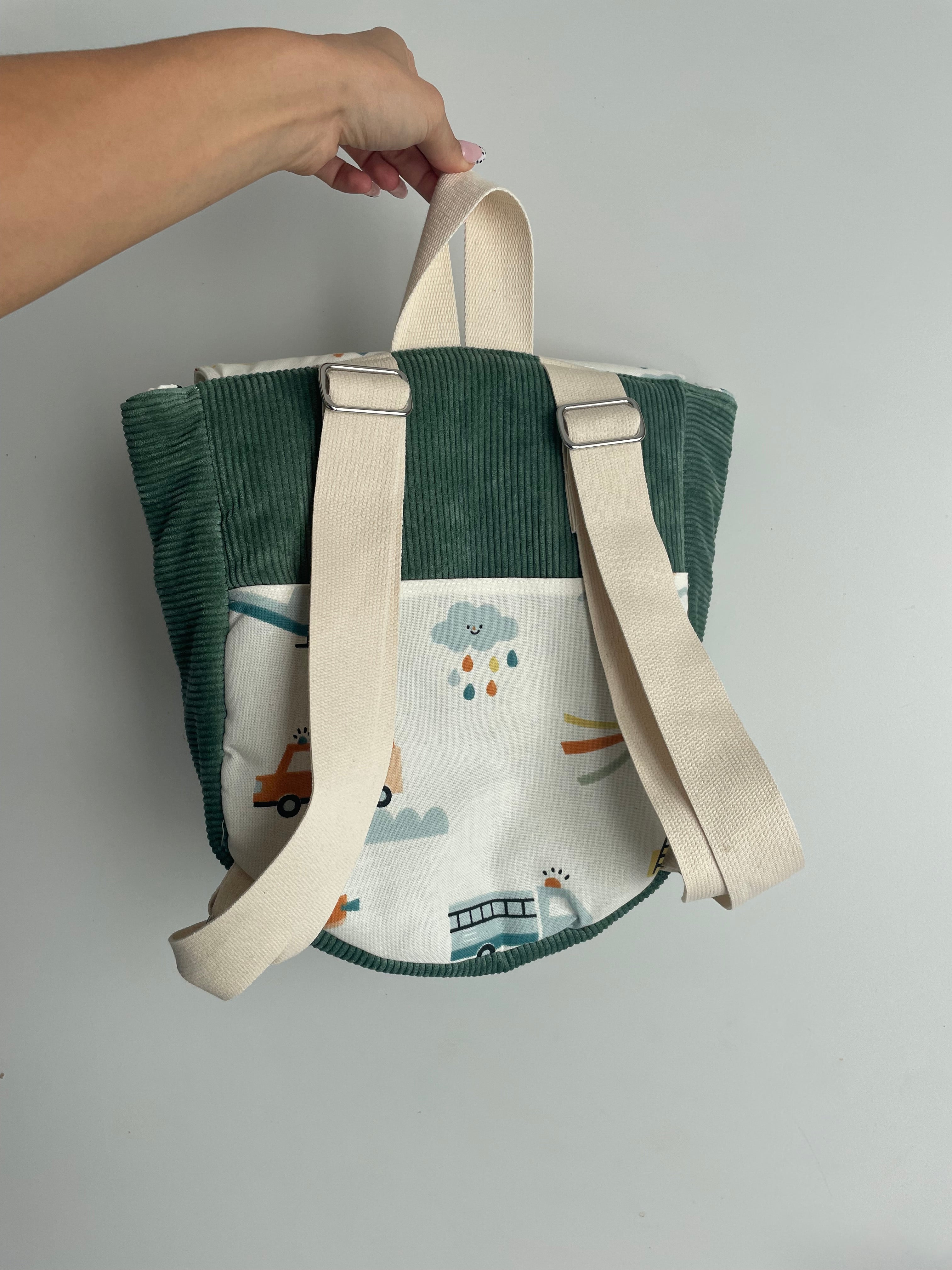 Sac à dos enfant velours vert